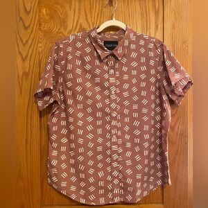 Wildfang Brown Button Down Shirt with White Pattern